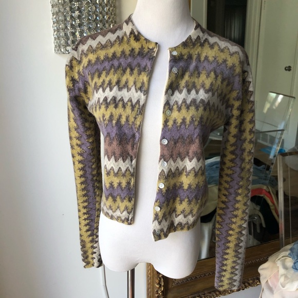 Kookai multicolor wool blend knit cardigan size 1 - Picture 1 of 4
